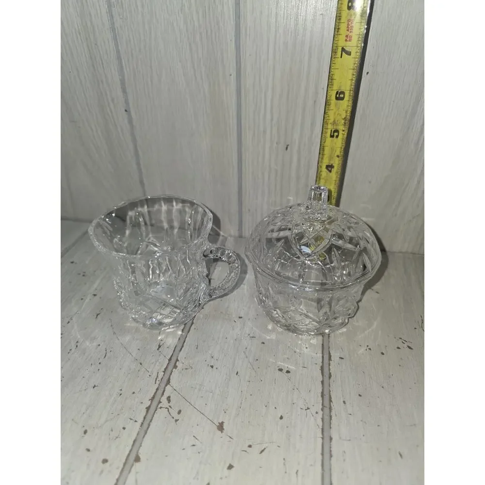 Vtg Royal Chrystal Rock Opera Sugar & Creamer RCR Lead Crystal NIB Elegant